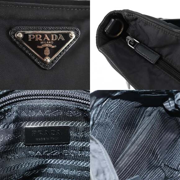PRADA Tote Bag Nylon Black Silver - Picture 12 of 13